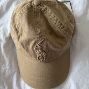 Ralph Lauren Khaki Polo Player Embroidered Baseball Cap unisex